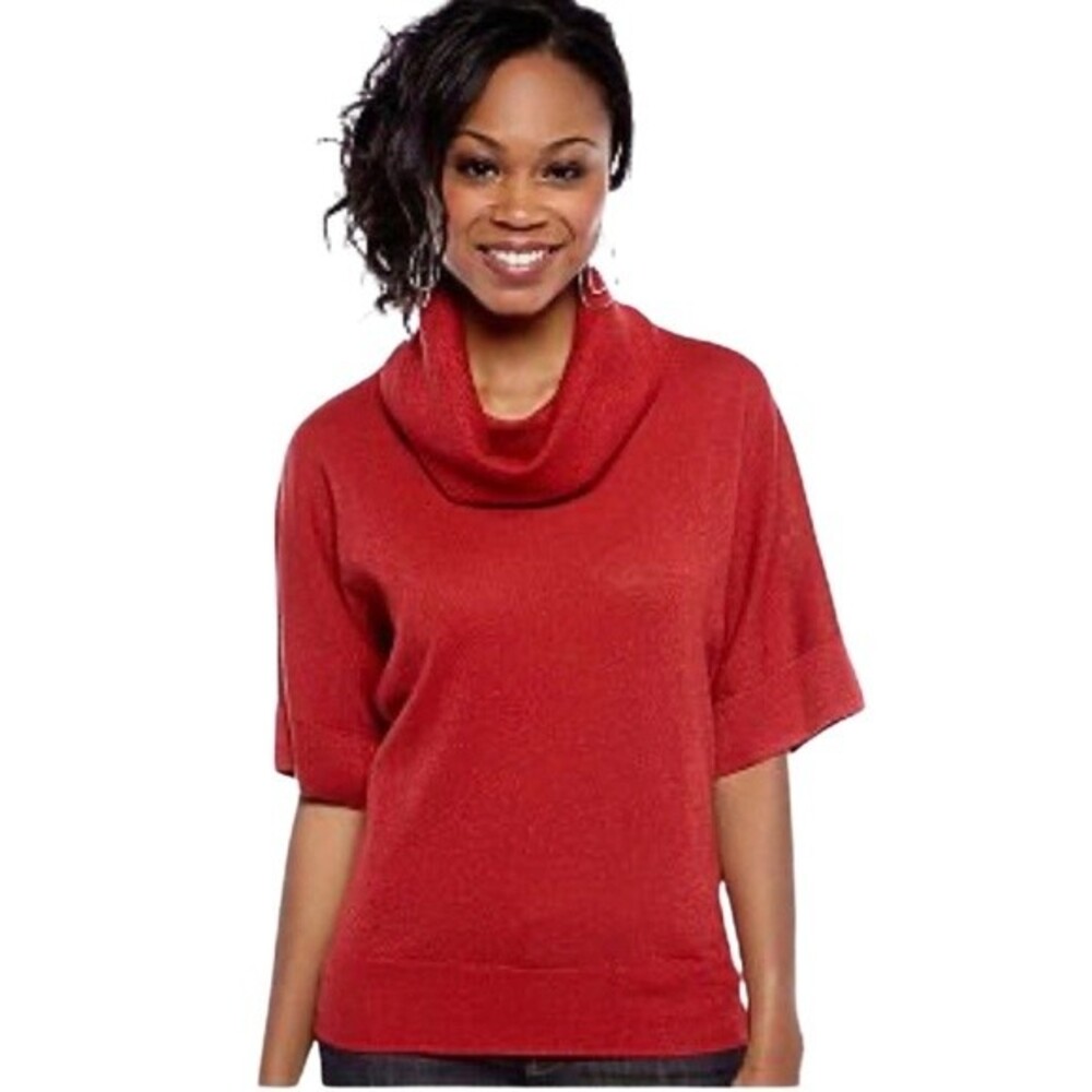 Designers Originals cherry wine cowl neck sweater size large